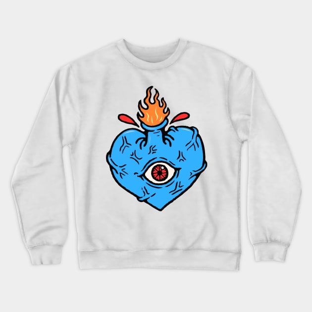 Sacred Heart Tattoo Crewneck Sweatshirt by herbivorass